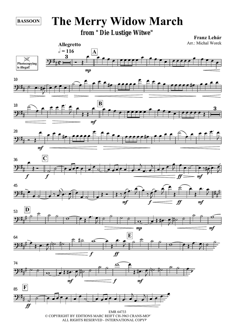The Merry Widow March The Merry Widow March Bassoon Solo scores gallery preview page 3