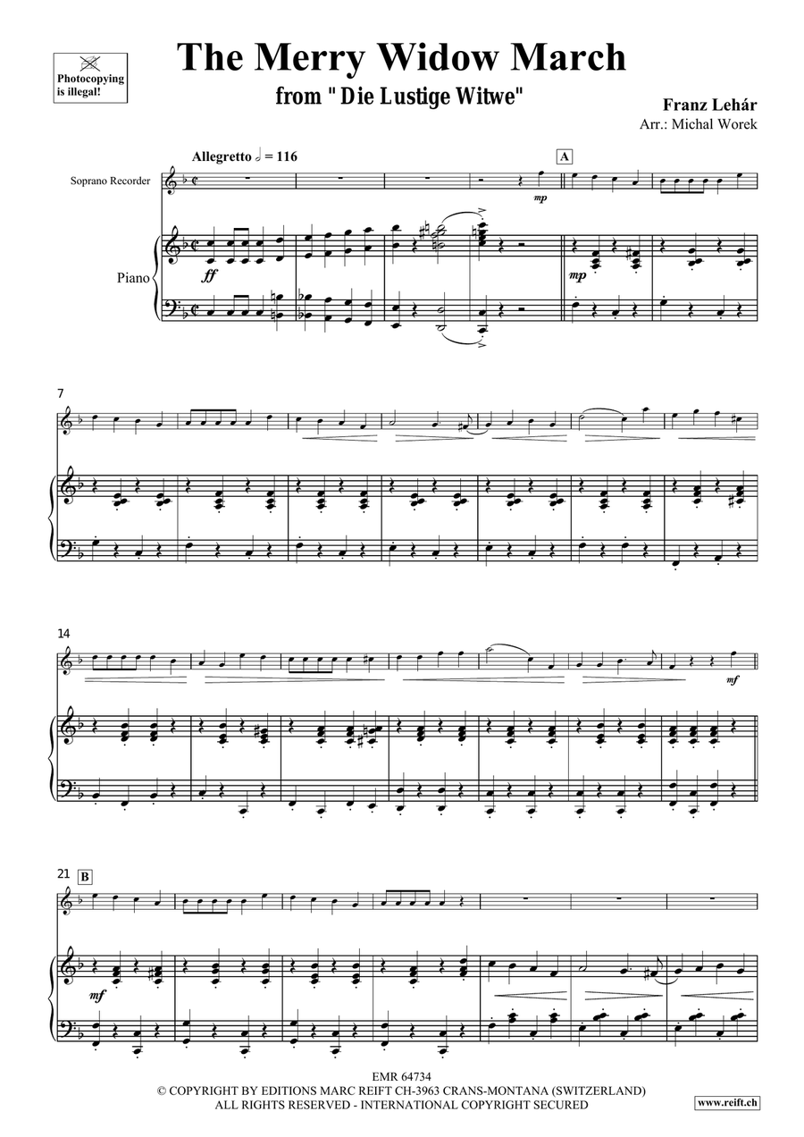 The Merry Widow March The Merry Widow March Soprano Recorder scores gallery preview page 4