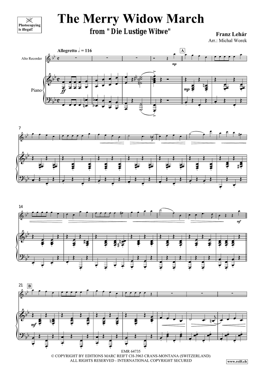 The Merry Widow March The Merry Widow March Alto Recorder scores gallery preview page 4