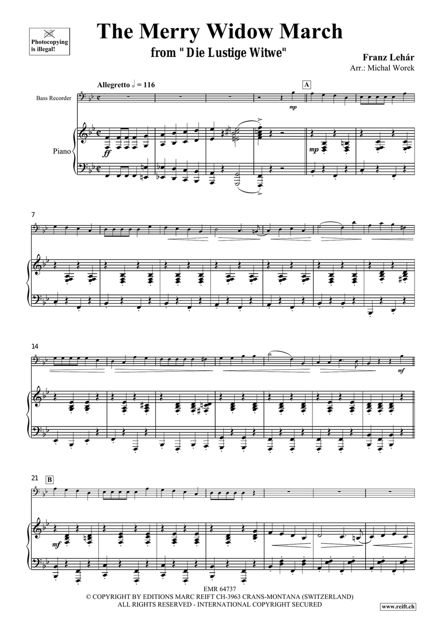 The Merry Widow March The Merry Widow March Bass Recorder scores gallery preview page 4