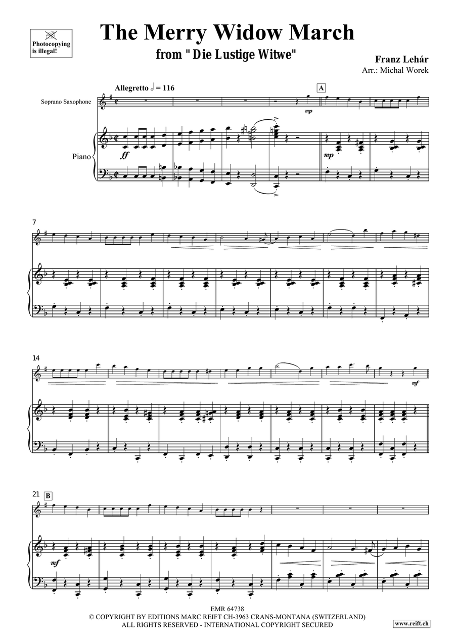 The Merry Widow March The Merry Widow March Soprano Saxophone scores gallery preview page 4