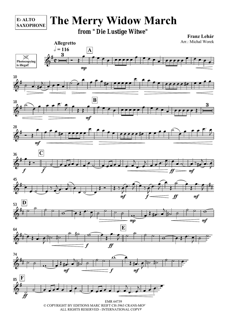 The Merry Widow March The Merry Widow March Alto Saxophone scores gallery preview page 3