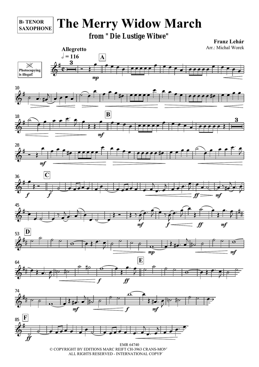 The Merry Widow March The Merry Widow March Tenor Saxophone scores gallery preview page 3