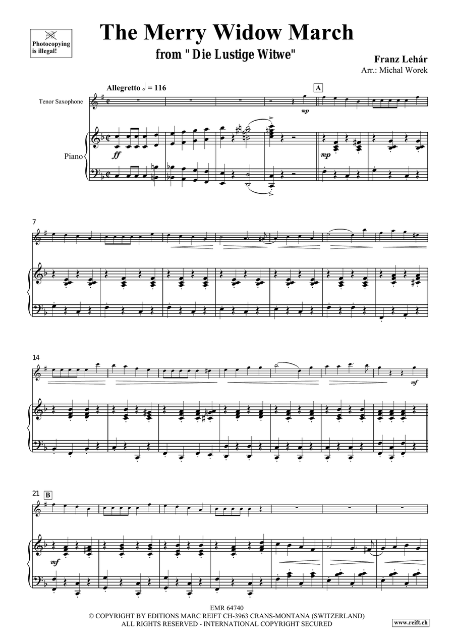 The Merry Widow March The Merry Widow March Tenor Saxophone scores gallery preview page 4