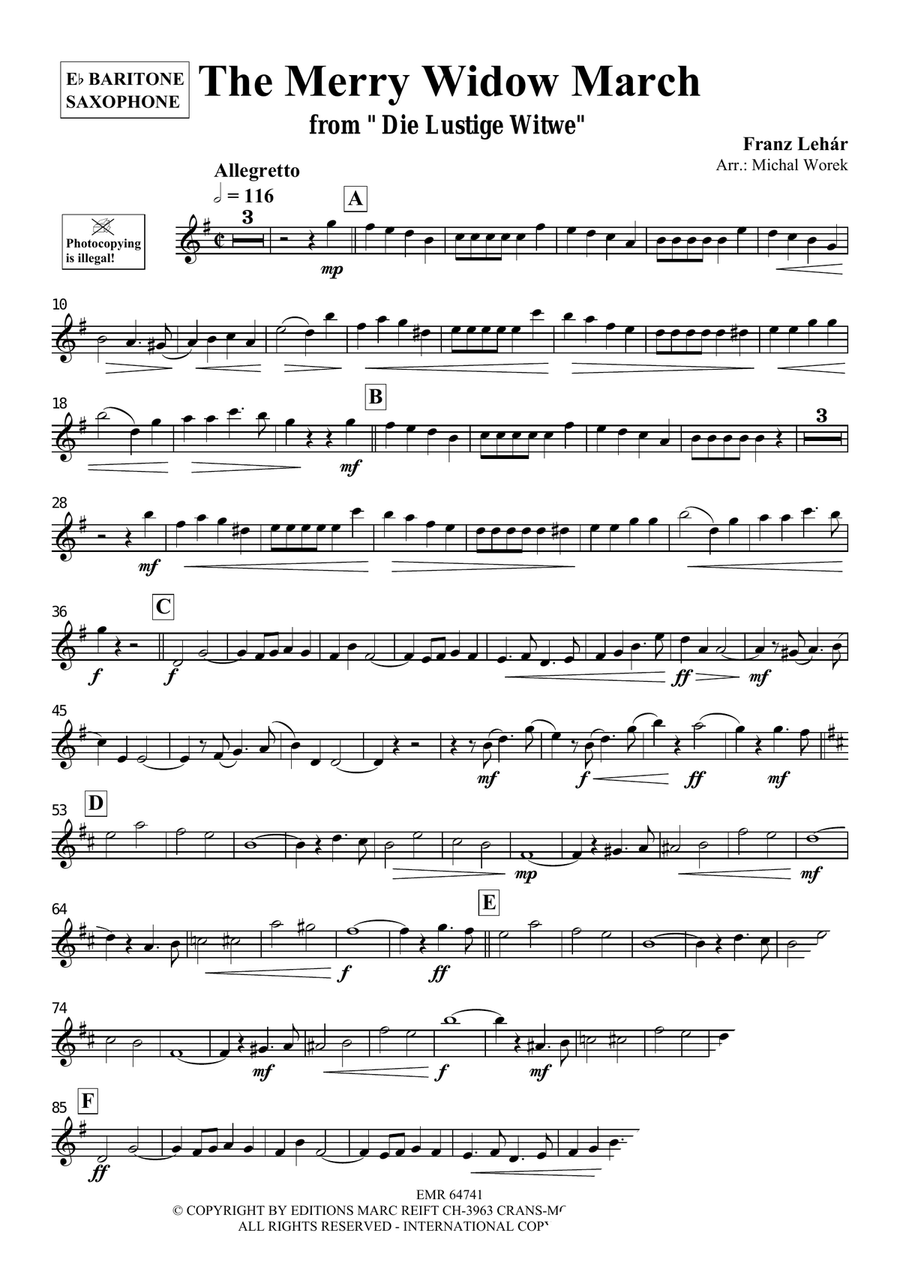 The Merry Widow March The Merry Widow March Baritone Saxophone scores gallery preview page 3