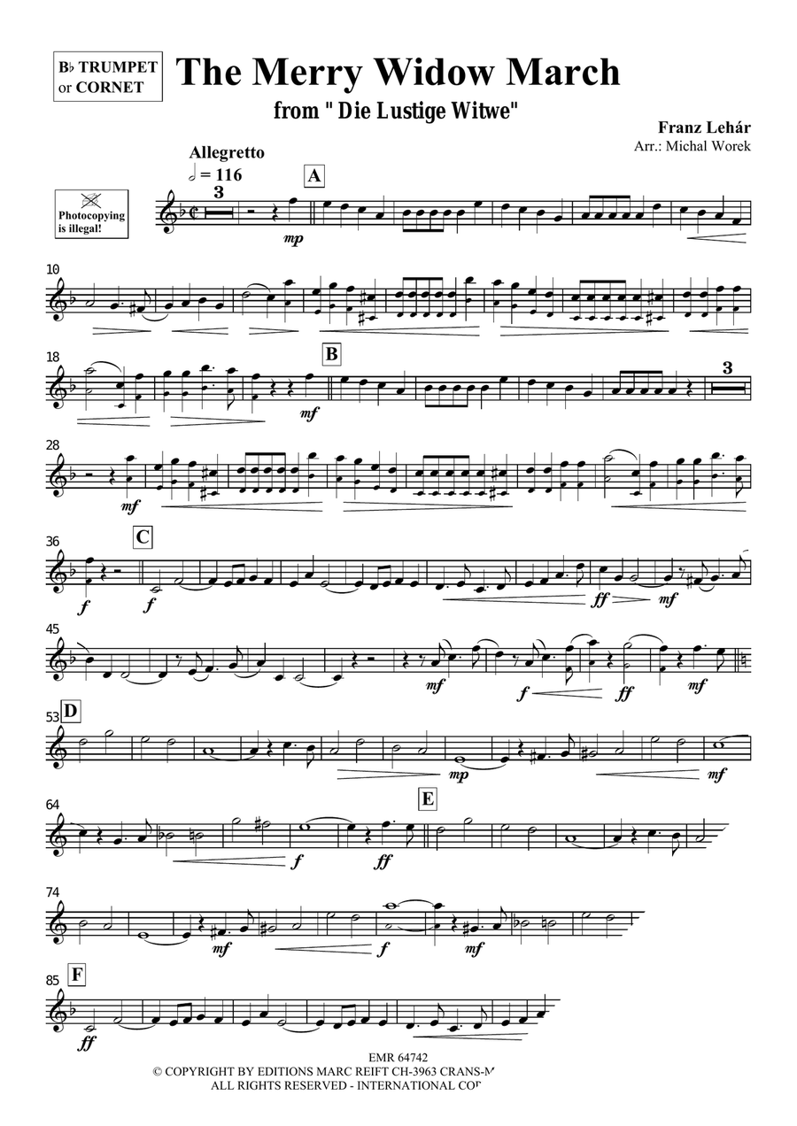 The Merry Widow March The Merry Widow March Cornet scores gallery preview page 3