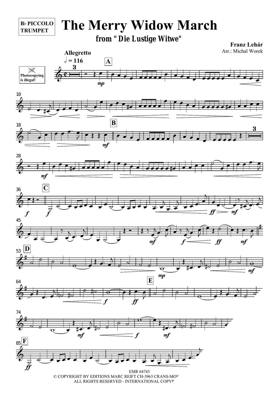 The Merry Widow March The Merry Widow March Piccolo Trumpet scores gallery preview page 3