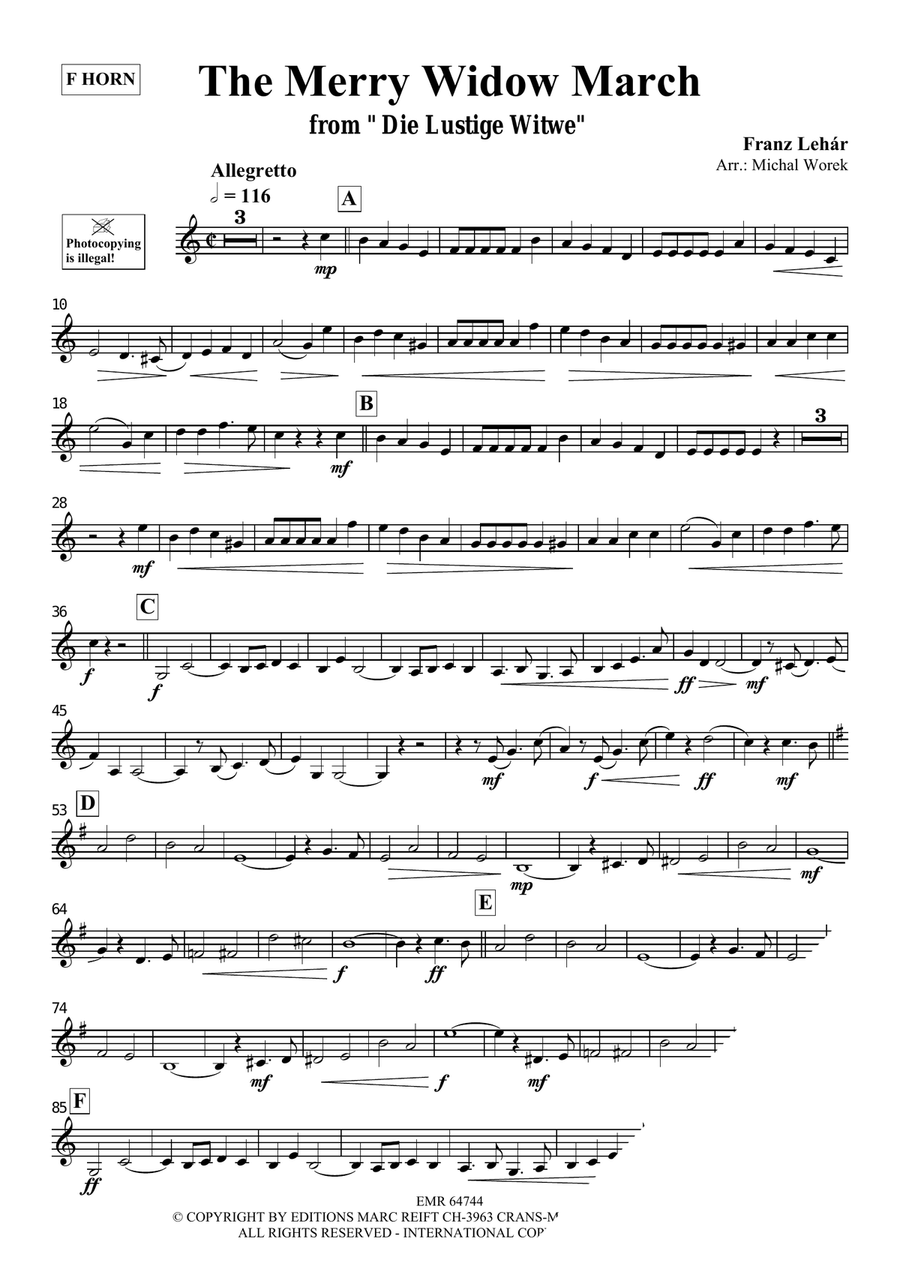 The Merry Widow March The Merry Widow March Horn scores gallery preview page 3