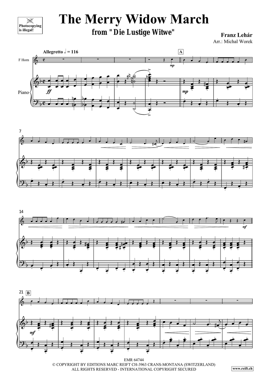The Merry Widow March The Merry Widow March Horn scores gallery preview page 4