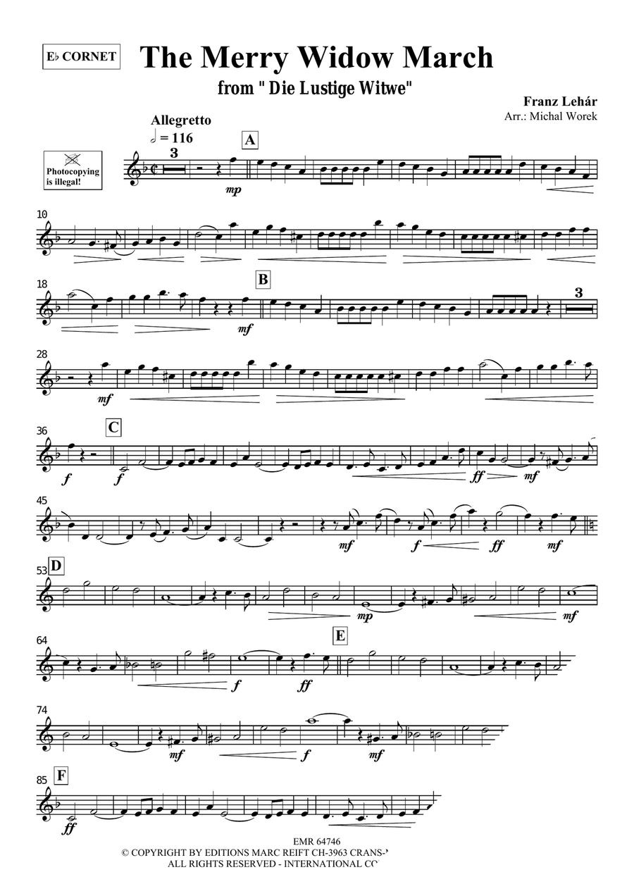 The Merry Widow March The Merry Widow March Cornet scores gallery preview page 3