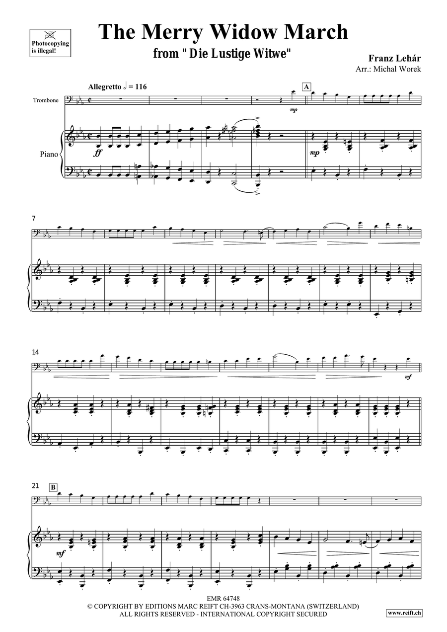 The Merry Widow March by Franz Lehar Piano Accompaniment - Sheet Music page 4