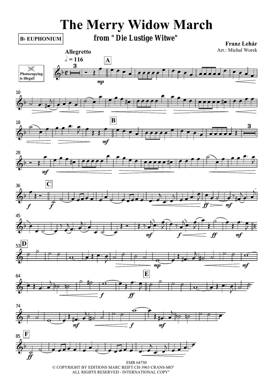 The Merry Widow March The Merry Widow March Euphonium scores gallery preview page 3