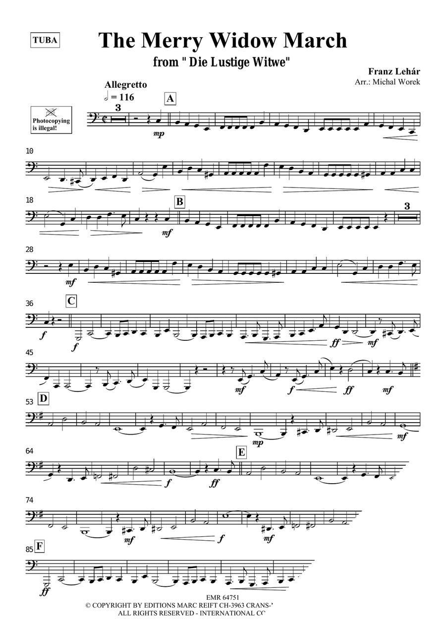 The Merry Widow March The Merry Widow March Tuba scores gallery preview page 3