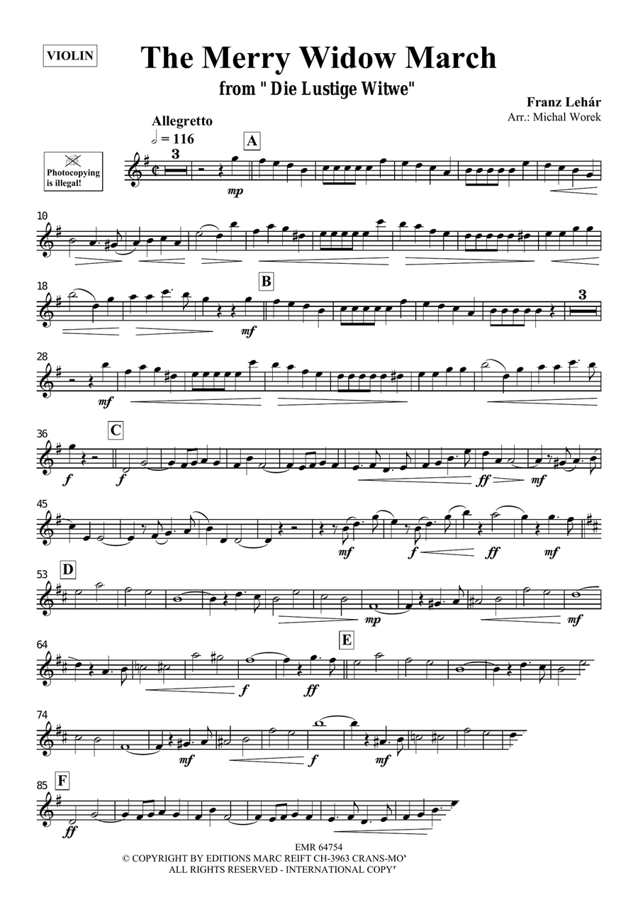 The Merry Widow March The Merry Widow March Violin Solo scores gallery preview page 3