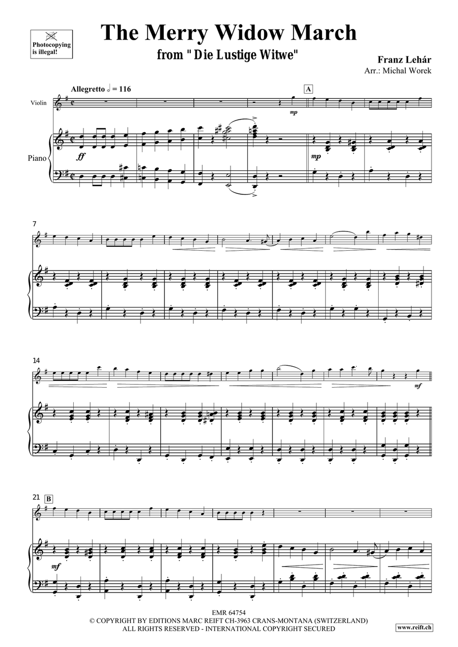 The Merry Widow March The Merry Widow March Violin Solo scores gallery preview page 4