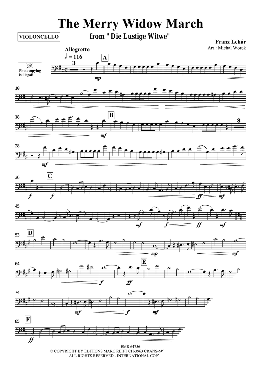 The Merry Widow March by Franz Lehar Piano Accompaniment - Sheet Music page 3