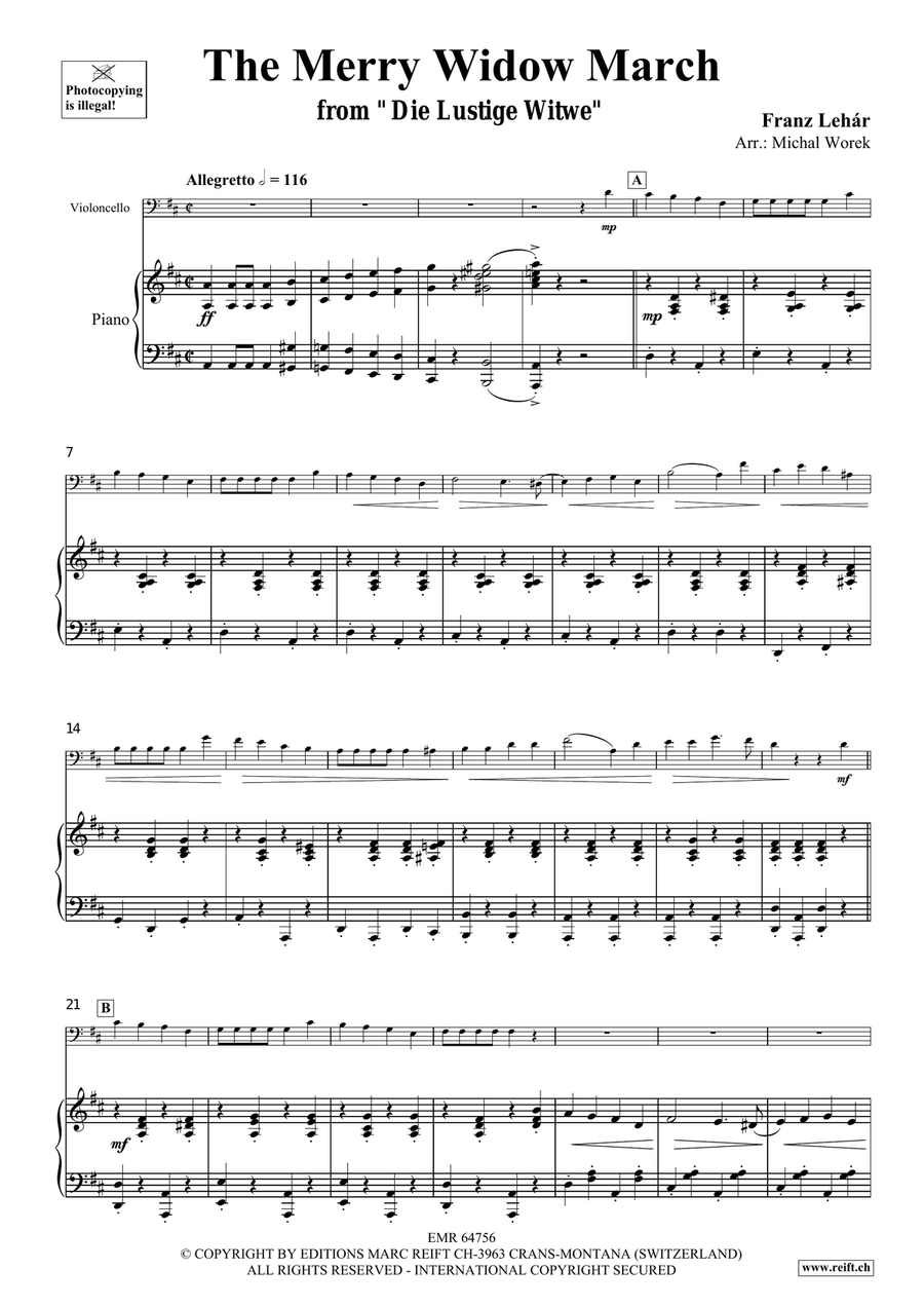 The Merry Widow March by Franz Lehar Piano Accompaniment - Sheet Music page 4