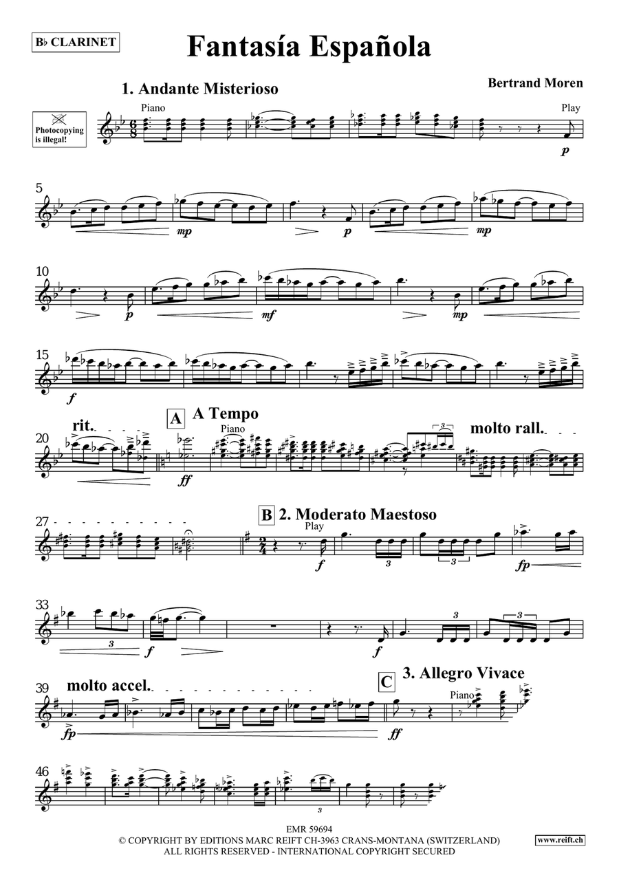 Fantasia Espanola Fantasia Espanola Clarinet Solo scores gallery preview page 4
