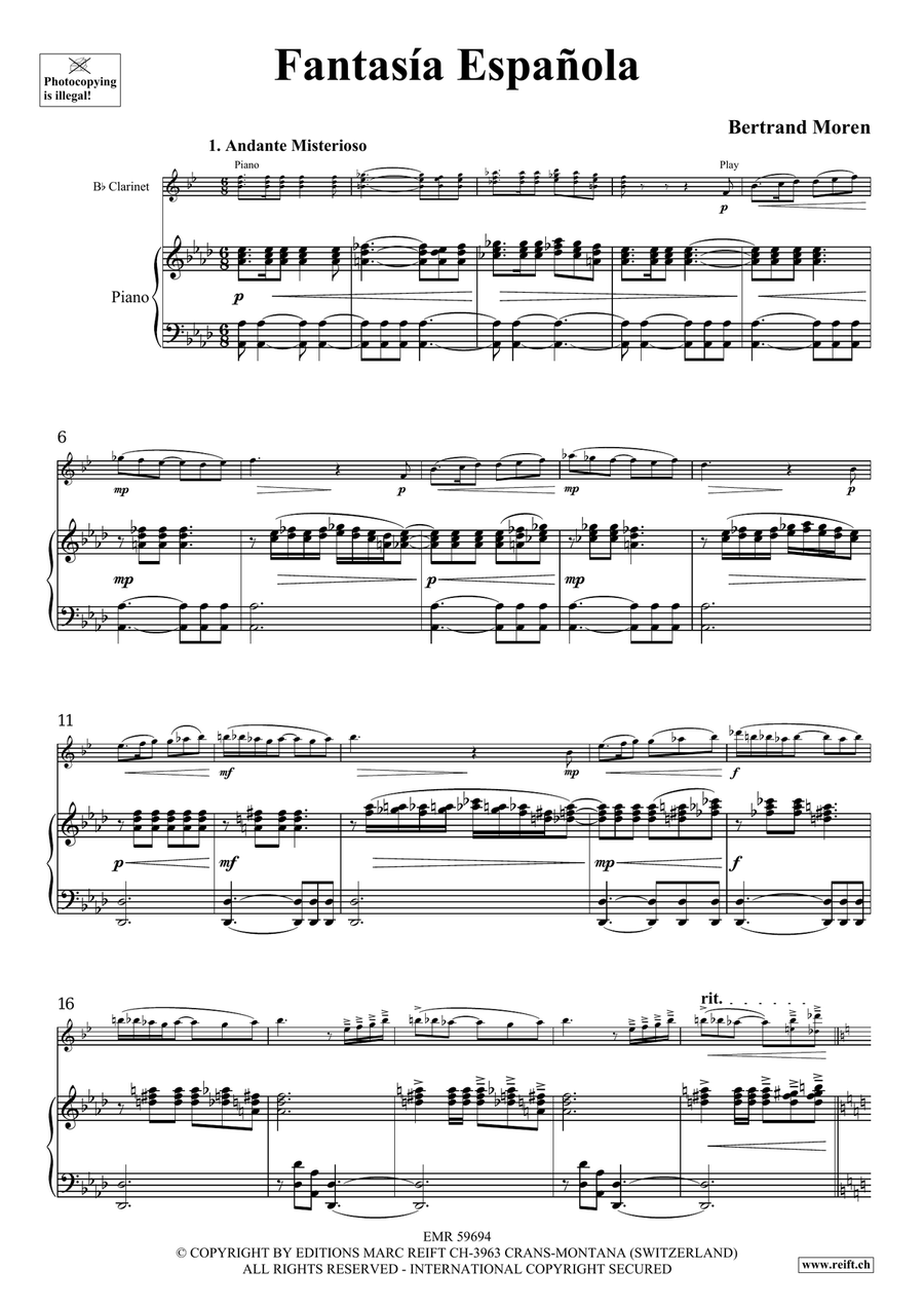 Fantasia Espanola Fantasia Espanola Clarinet Solo scores gallery preview page 5