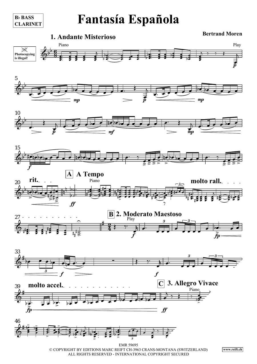 Fantasia Espanola Fantasia Espanola Bass Clarinet scores gallery preview page 4
