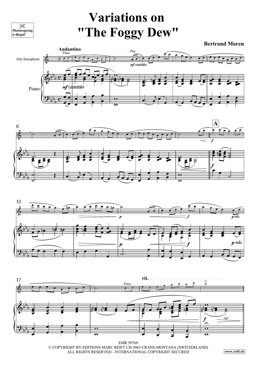 Variations on The Foggy Dew Alto Saxophone scores gallery preview page 5