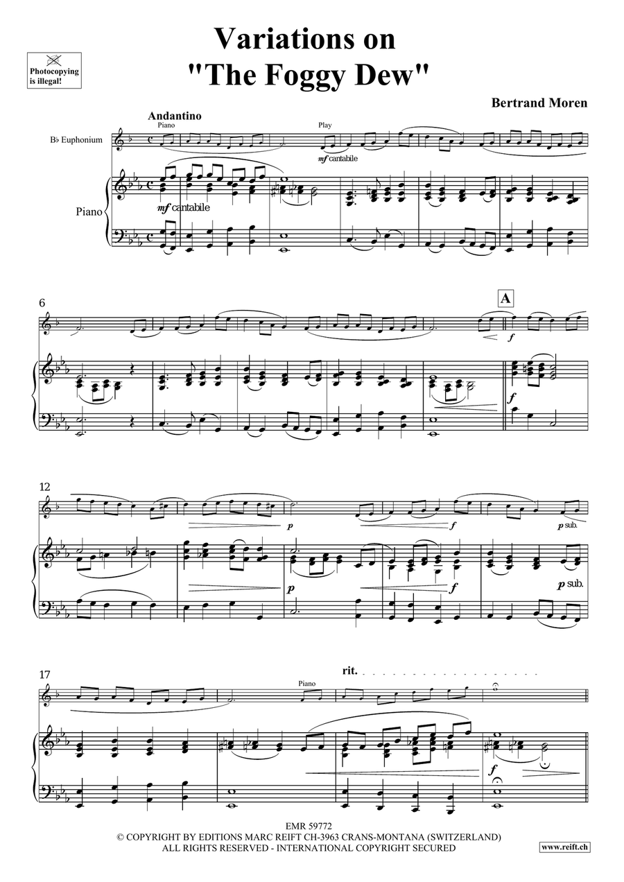 Variations on The Foggy Dew Euphonium scores gallery preview page 5