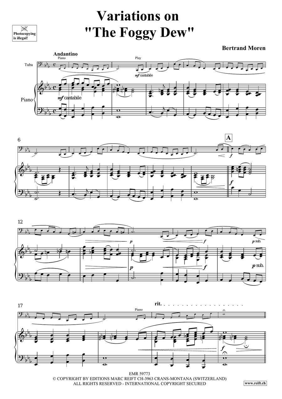 Variations on The Foggy Dew Tuba scores gallery preview page 5