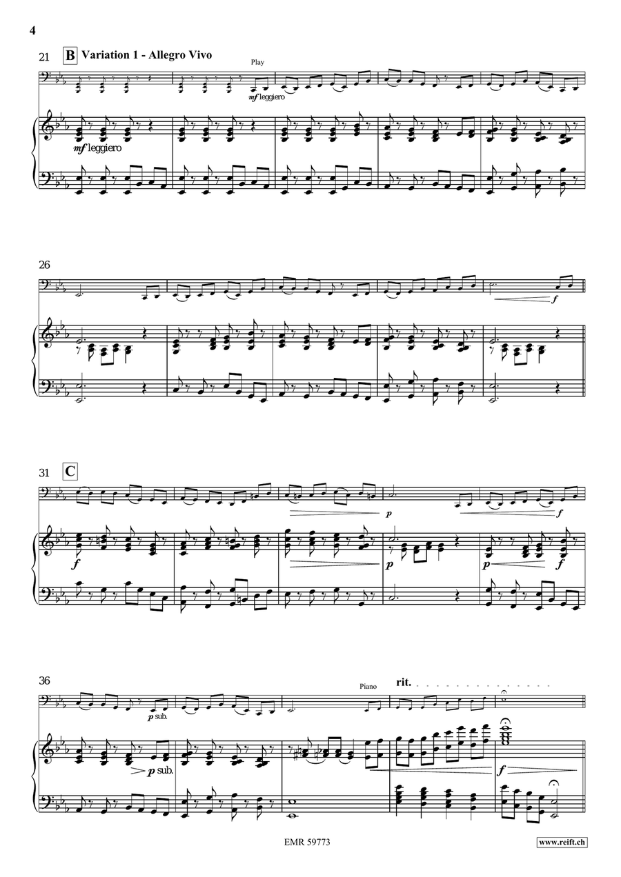 Variations on The Foggy Dew Tuba scores gallery preview page 6
