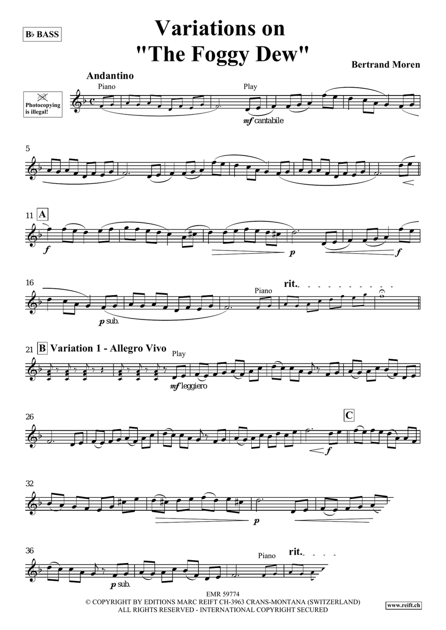 Variations on The Foggy Dew Voice Solo scores gallery preview page 4