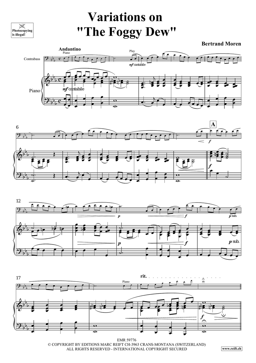 Variations on The Foggy Dew Double Bass scores gallery preview page 5