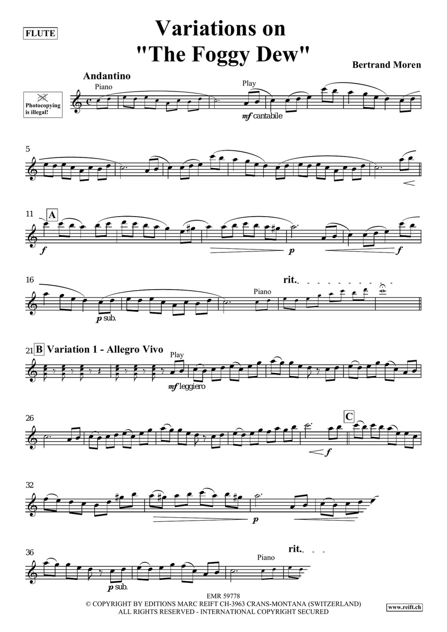 Variations on The Foggy Dew Flute Solo scores gallery preview page 4
