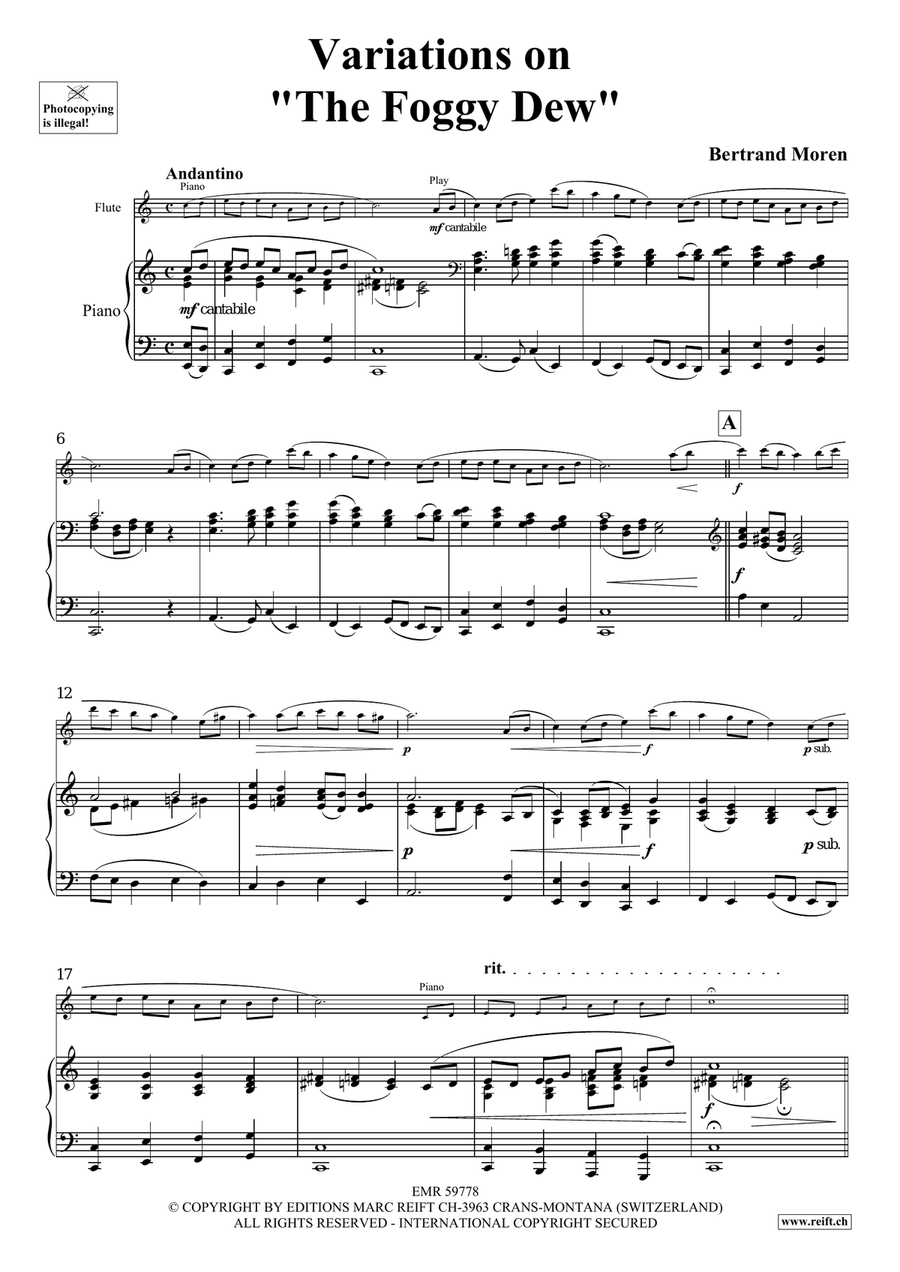 Variations on The Foggy Dew Flute Solo scores gallery preview page 5