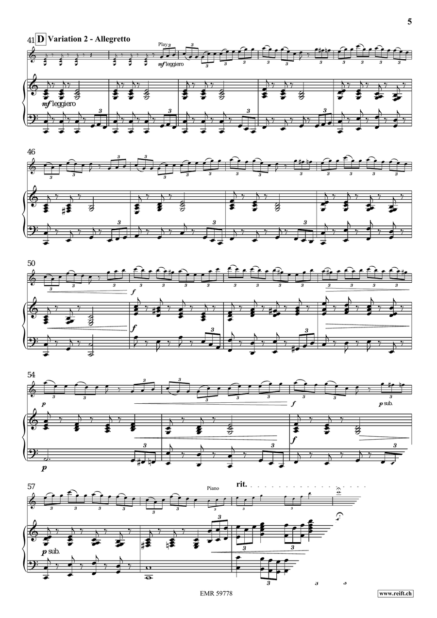 Variations on The Foggy Dew Flute Solo scores gallery preview page 7