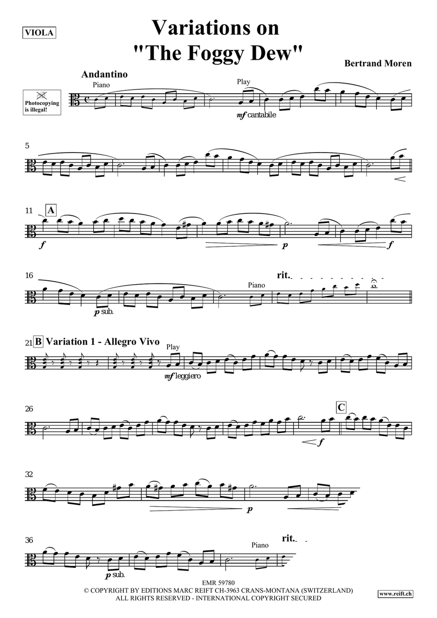 Variations on The Foggy Dew Piano Accompaniment scores gallery preview page 4
