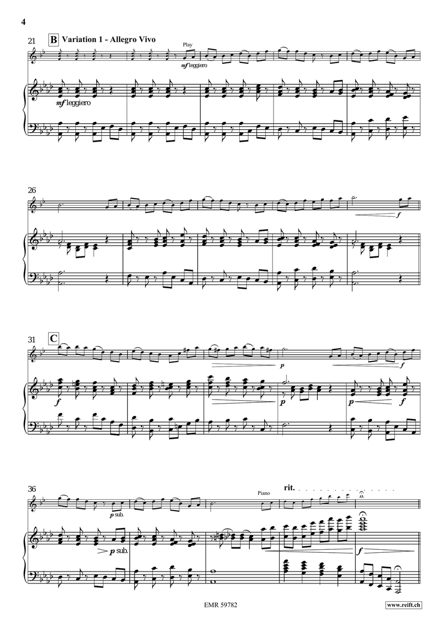 Variations on The Foggy Dew Clarinet Solo scores gallery preview page 6