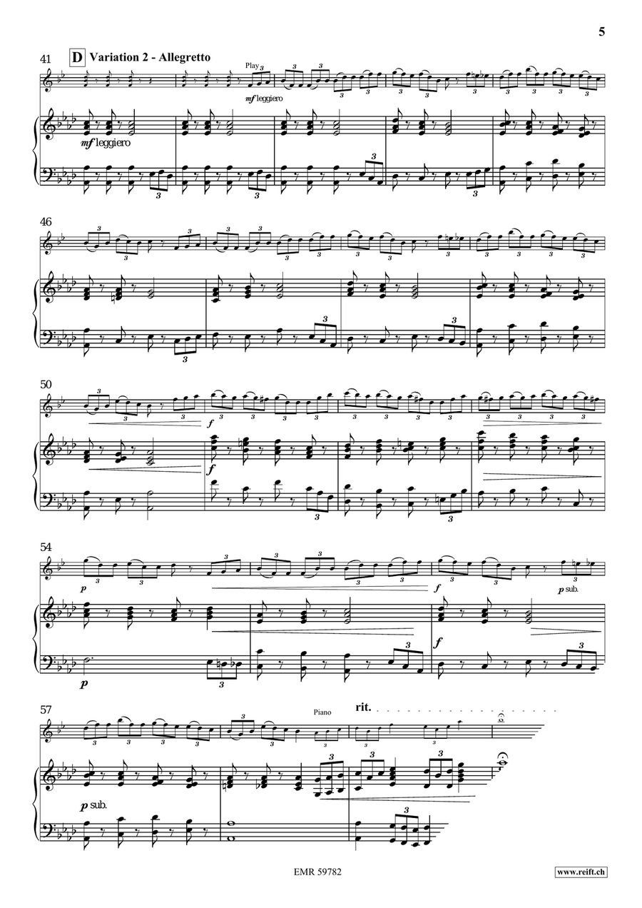 Variations on The Foggy Dew Clarinet Solo scores gallery preview page 7