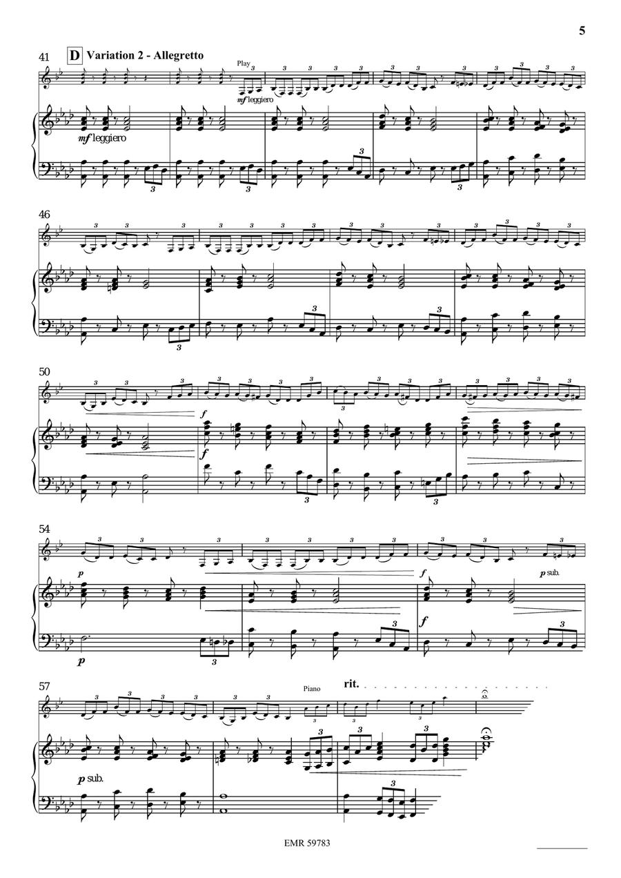 Variations on The Foggy Dew Bass Clarinet scores gallery preview page 7