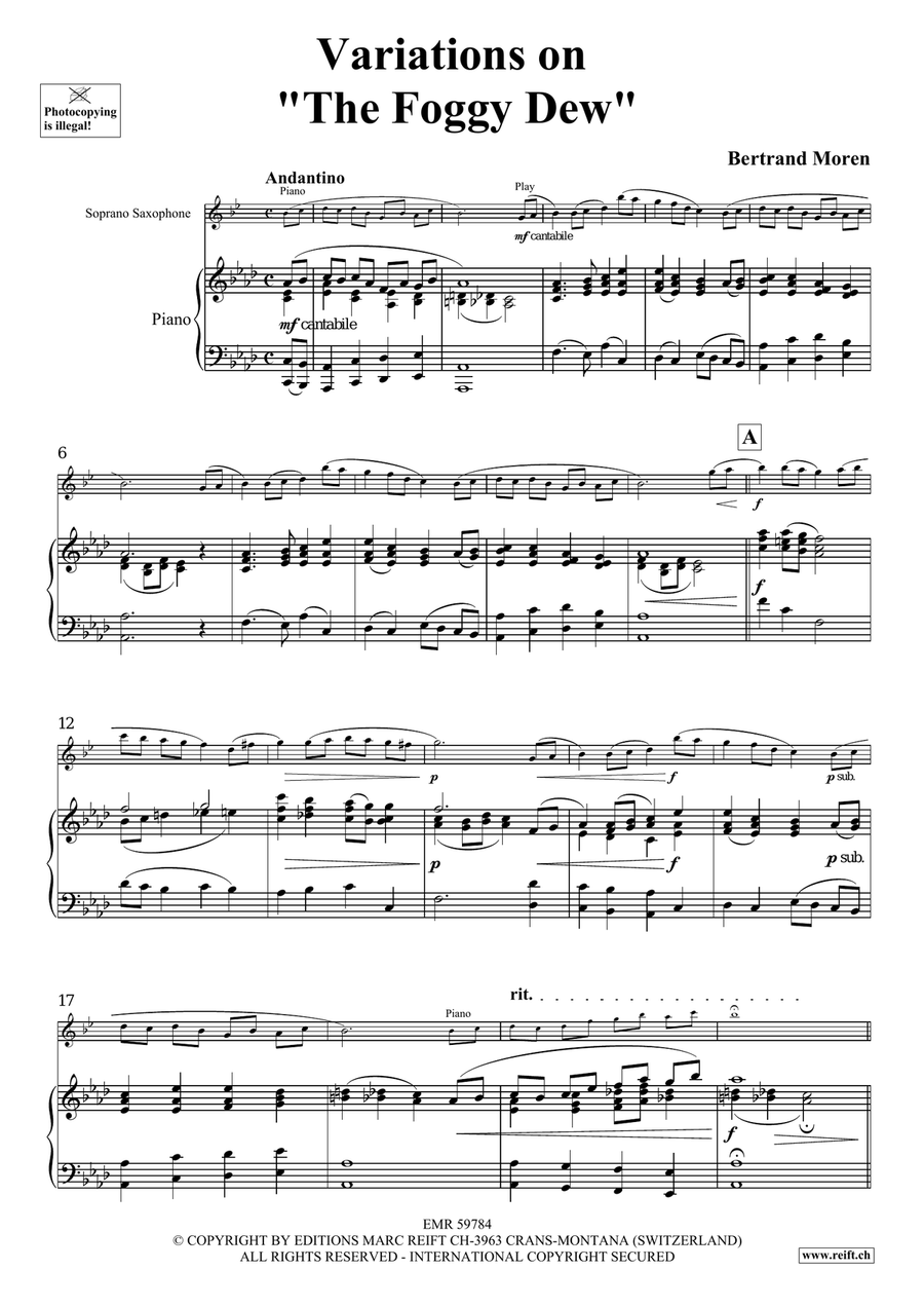 Variations on The Foggy Dew Soprano Saxophone scores gallery preview page 5