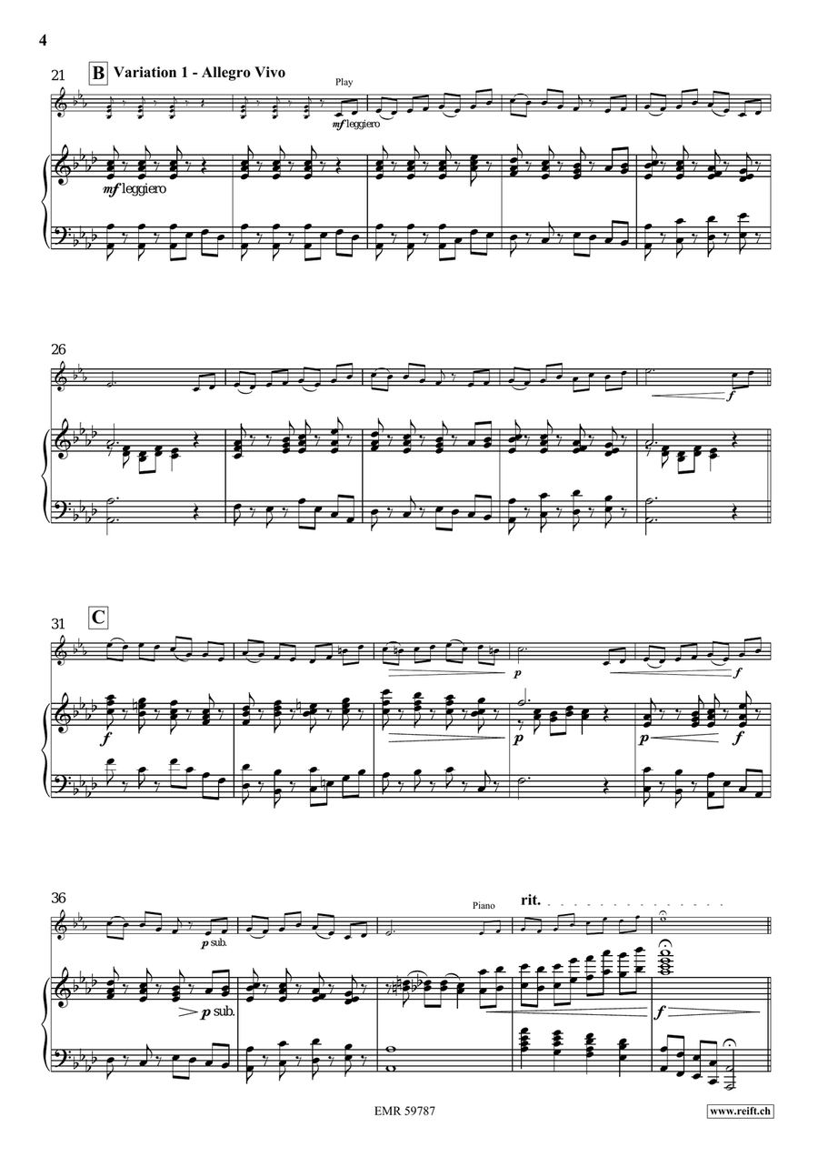 Variations on The Foggy Dew Horn scores gallery preview page 6