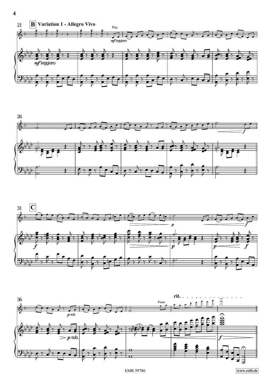 Variations on The Foggy Dew Baritone Saxophone scores gallery preview page 6