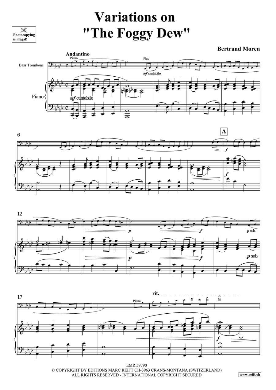 Variations on The Foggy Dew Bass Trombone scores gallery preview page 5