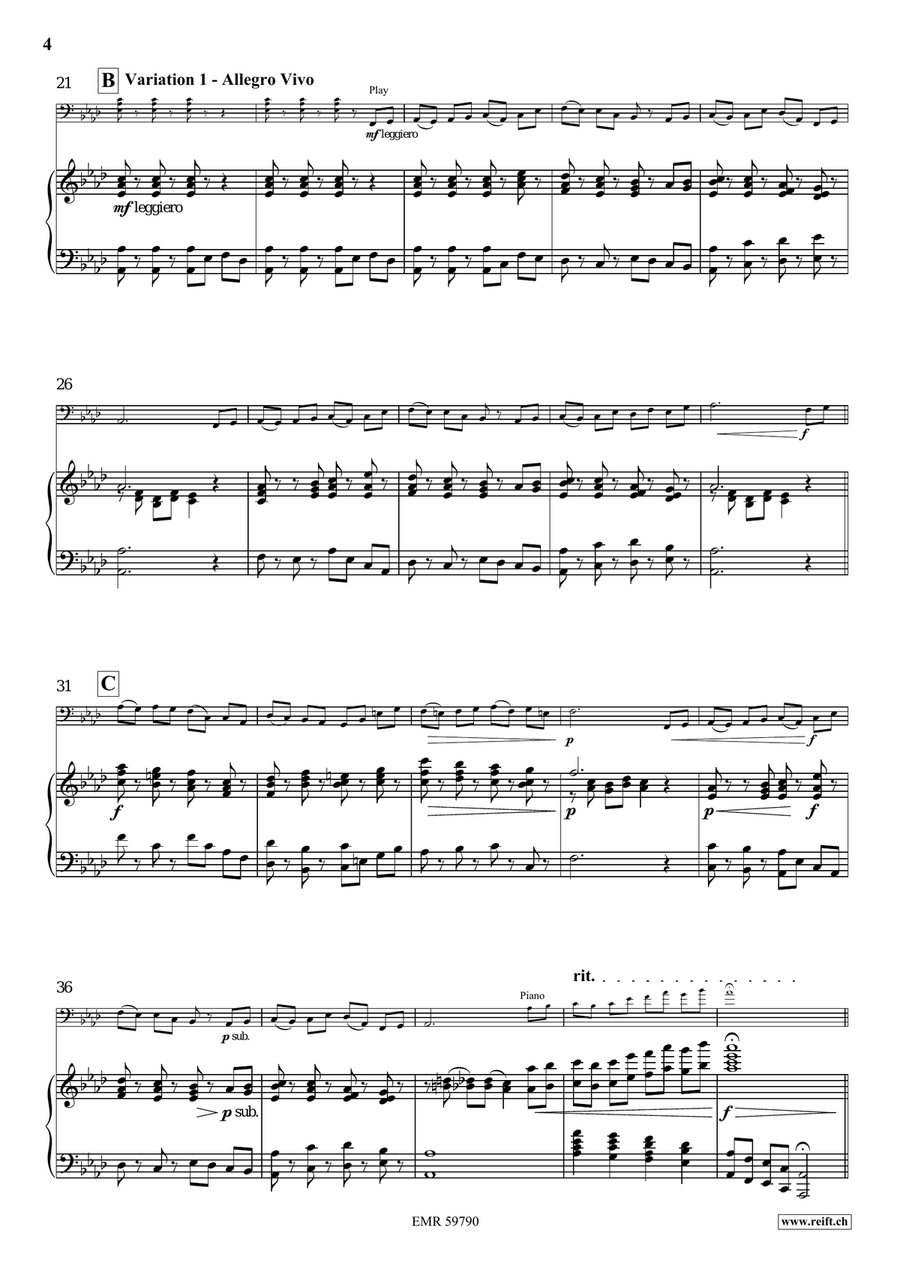 Variations on The Foggy Dew Bass Trombone scores gallery preview page 6