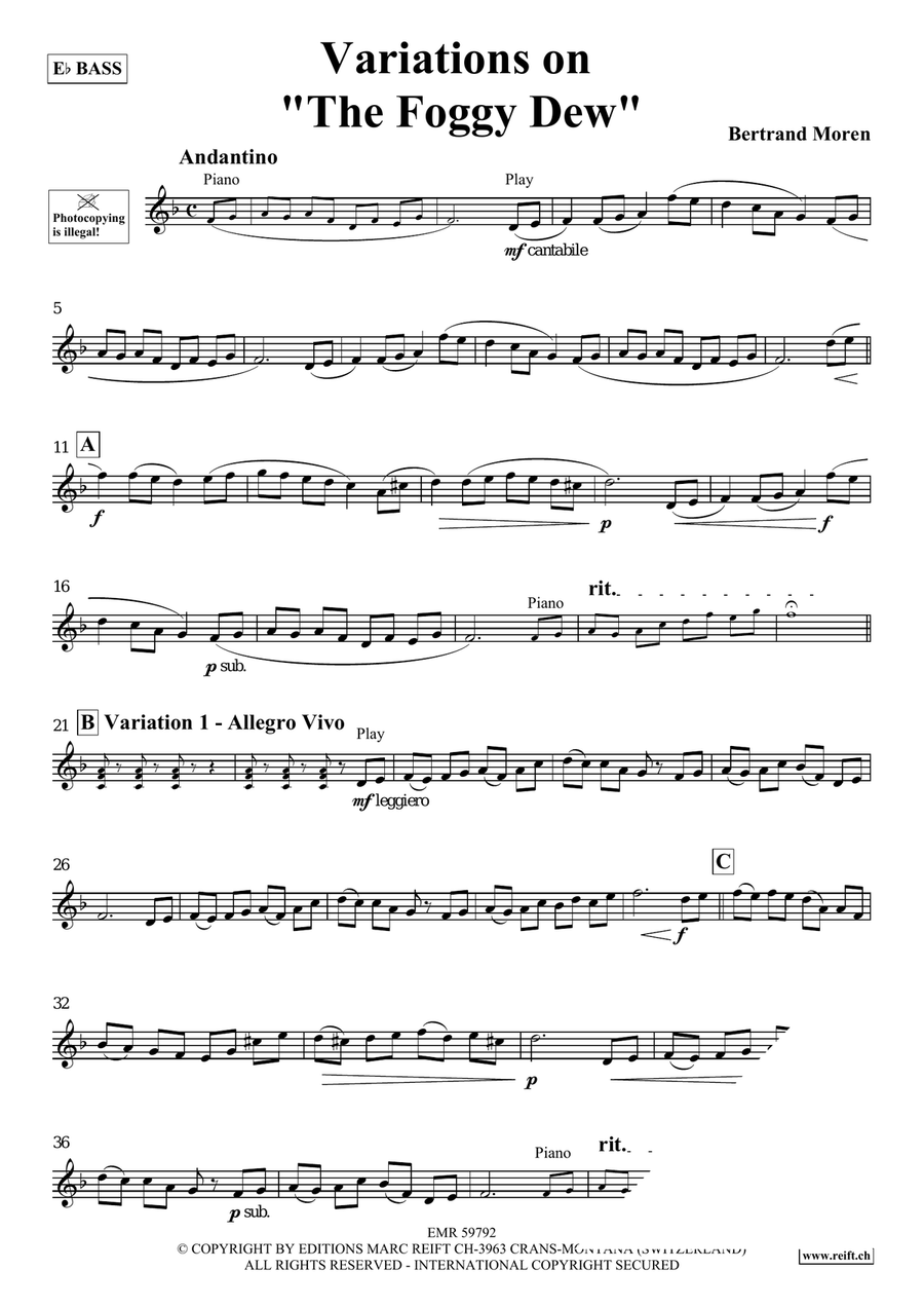 Variations on The Foggy Dew Voice Solo scores gallery preview page 4