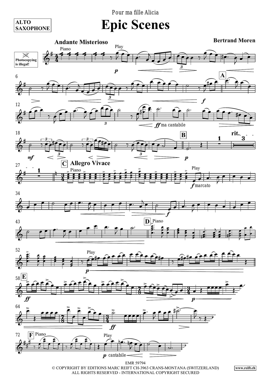 Epic Scenes by Bertrand Moren Alto Saxophone - Sheet Music page 4