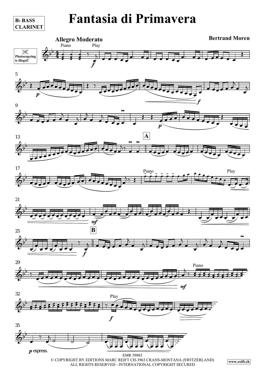 Fantasia di Primavera Fantasia di Primavera Bass Clarinet scores gallery preview page 4