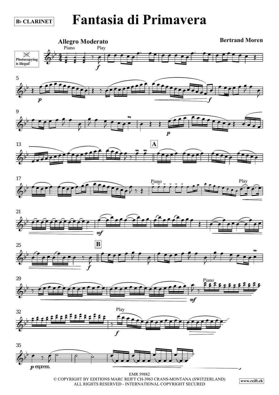 Fantasia di Primavera Fantasia di Primavera Clarinet Solo scores gallery preview page 4