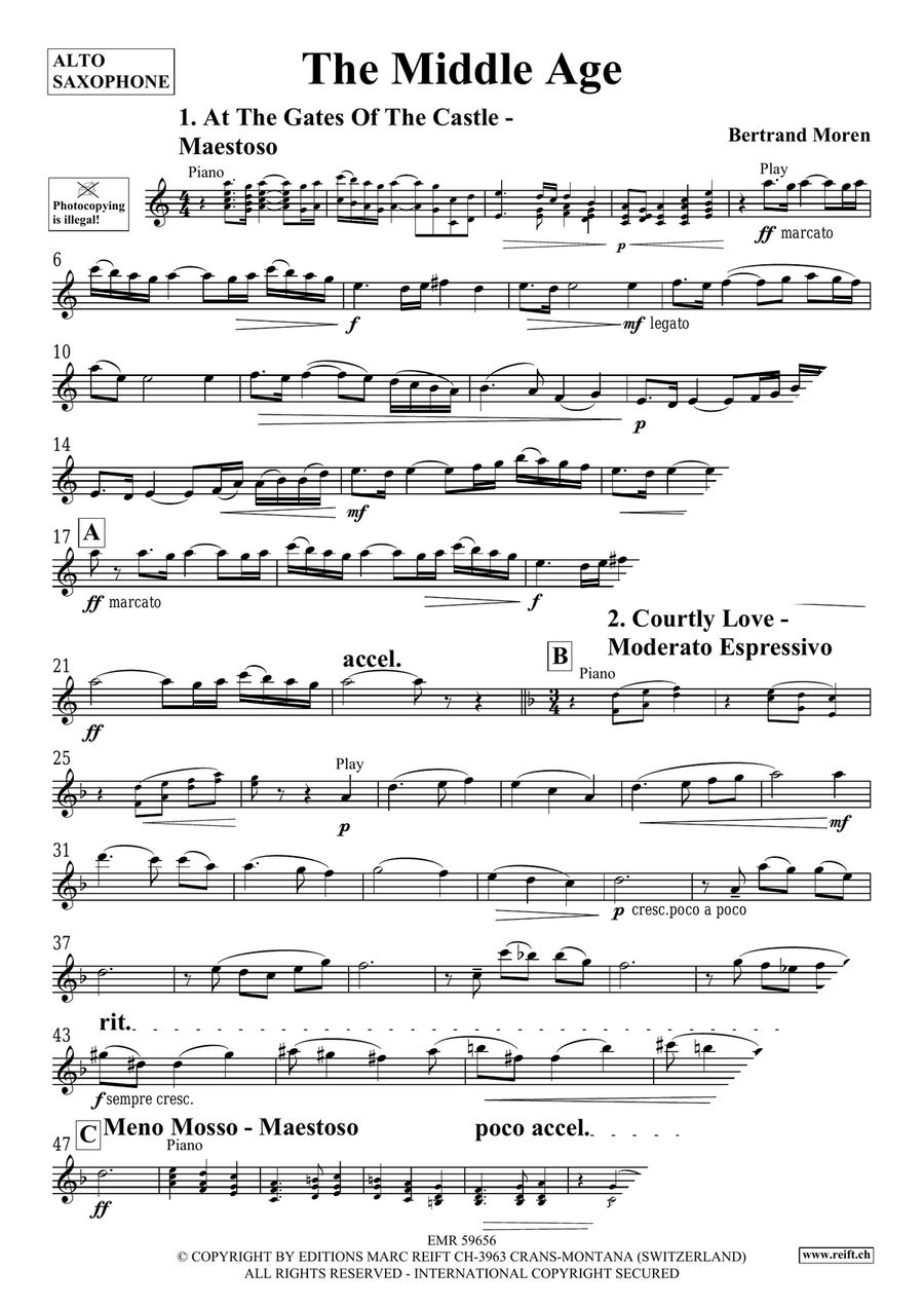 The Middle Age The Middle Age Alto Saxophone scores gallery preview page 4