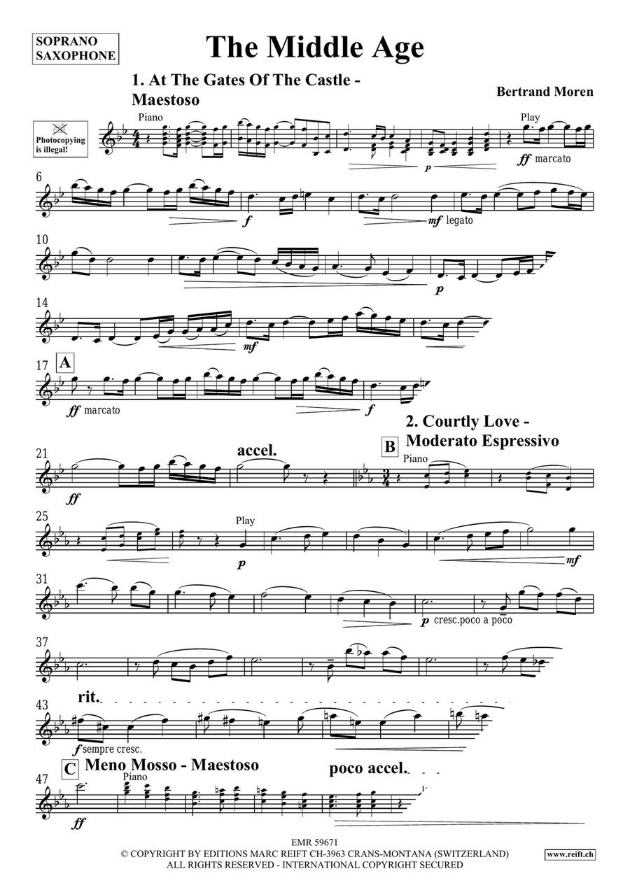 The Middle Age The Middle Age Soprano Saxophone scores gallery preview page 4
