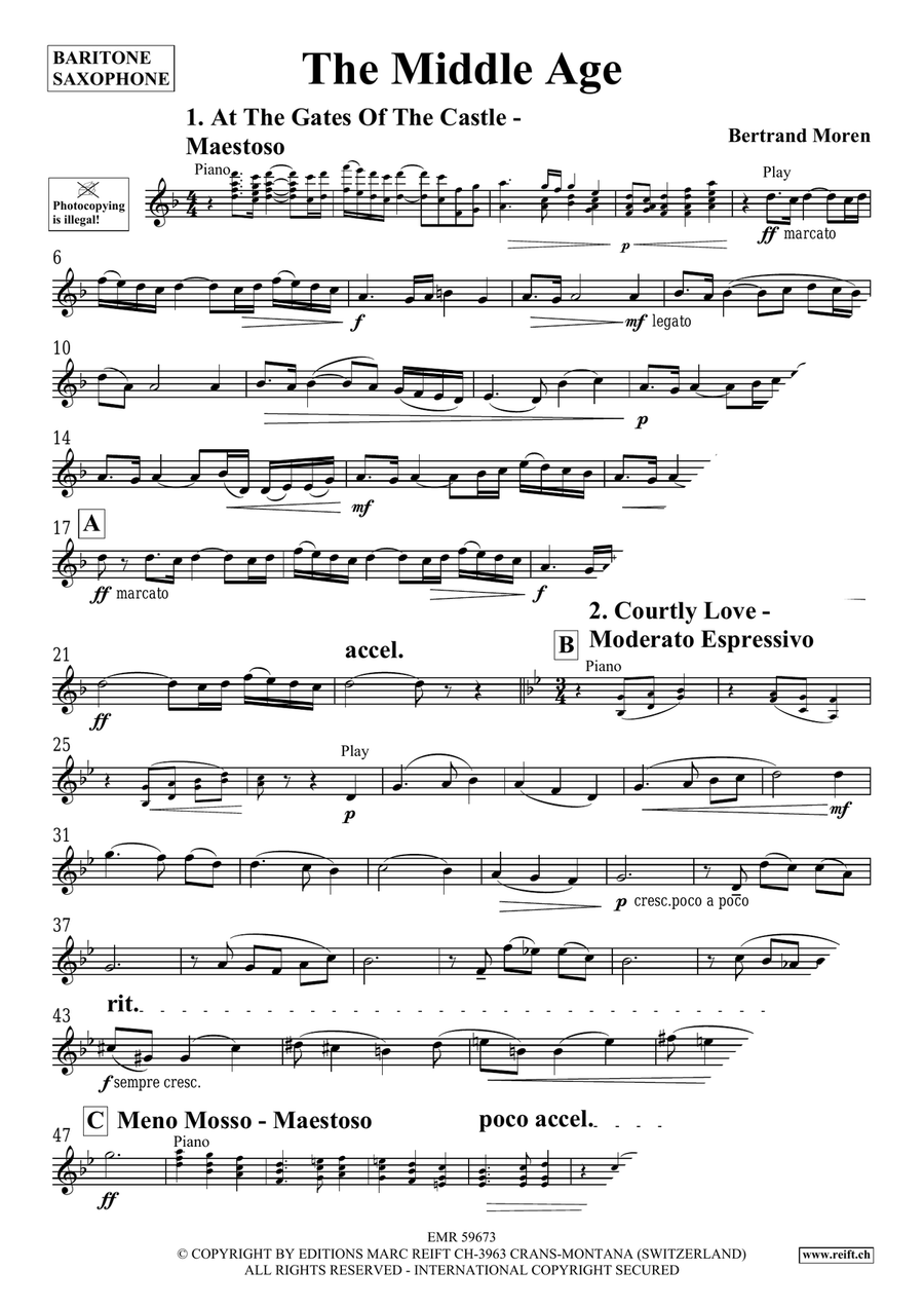 The Middle Age The Middle Age Baritone Saxophone scores gallery preview page 4