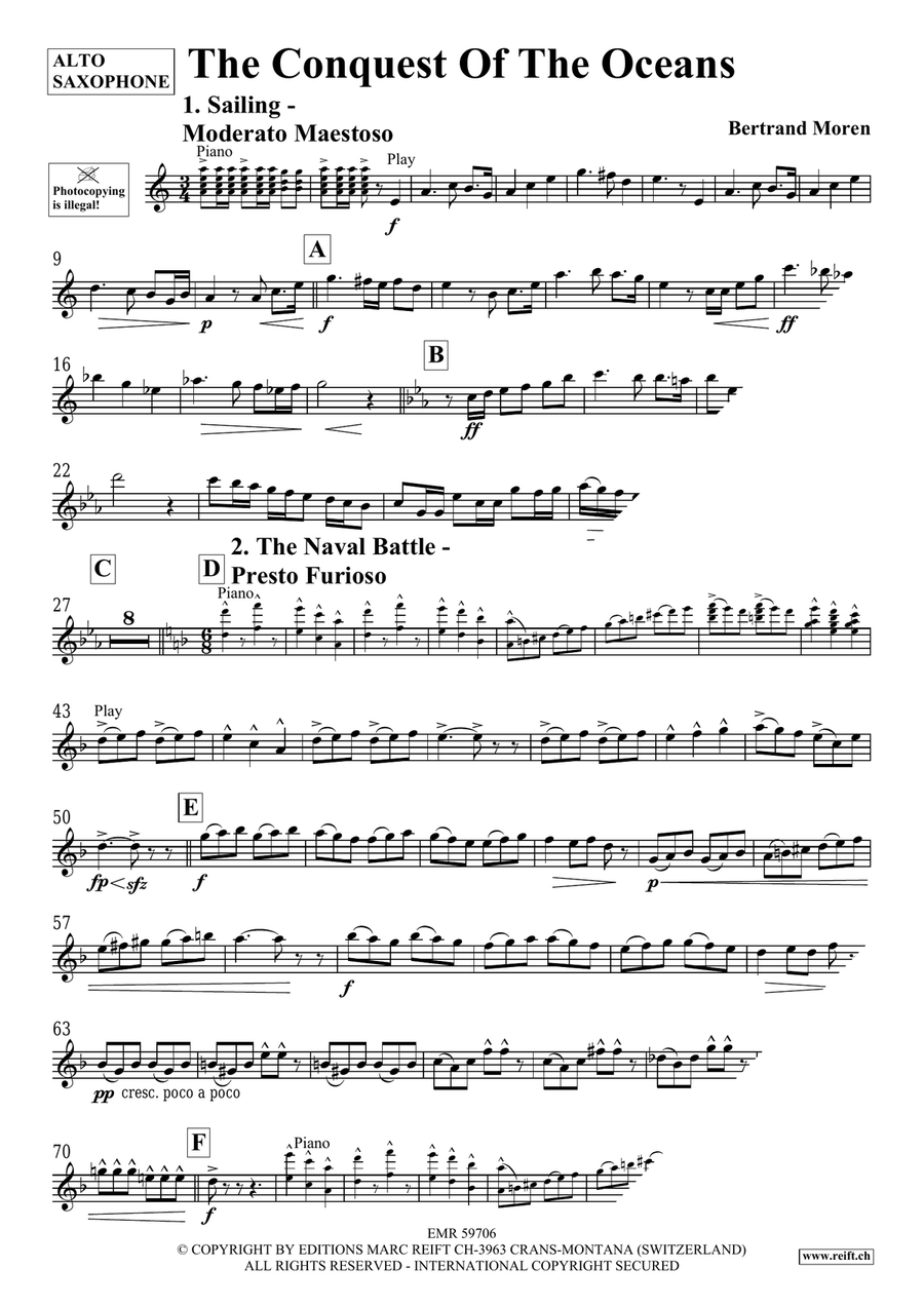 The Conquest Of The Oceans Alto Saxophone scores gallery preview page 4